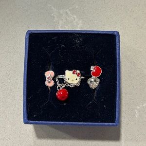 Hello kitty Swarovski ring set